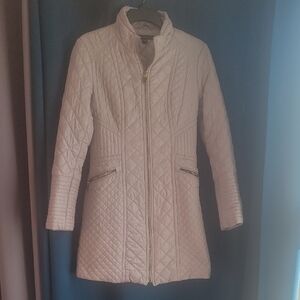 Via Spiga Quilted Cream Puffer Jacket
